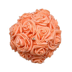 Showlu Fashion Store Orange 24pcs 7cm White Rose Artificial PE Foam Rose Flower Wedding Decoration Bridal Bouquet Scrapbooking Craft Fake Flowers DIY Suppli