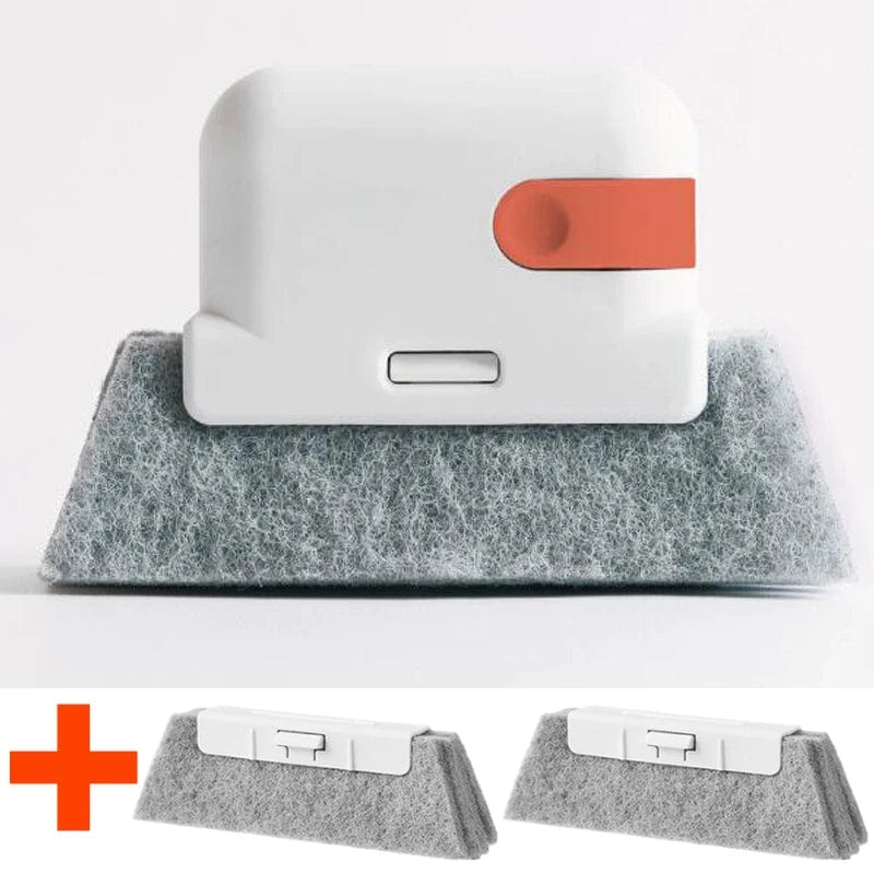 SHOWLU FASHION STORE Orange-2pcs Head Window Cleaning Brush Windowsill Groove Deadend Cabinet Crevice Brush with Replace head Household Multifunctional Cleaning Tools