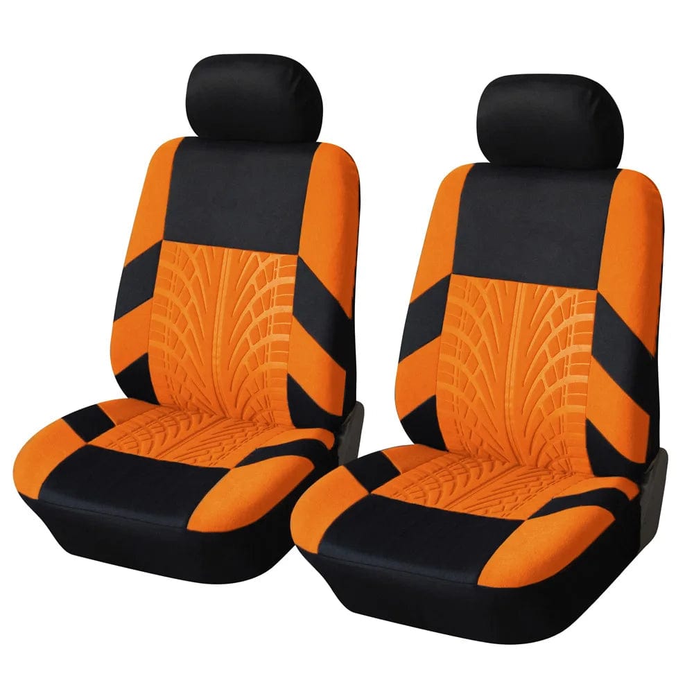 Showlu Fashion Store Orange-2Piece ATZQOU Embroidery Car Seat Covers Set Polyester Universal Fit Most Cars Truck SUV Van Front Rear Protector