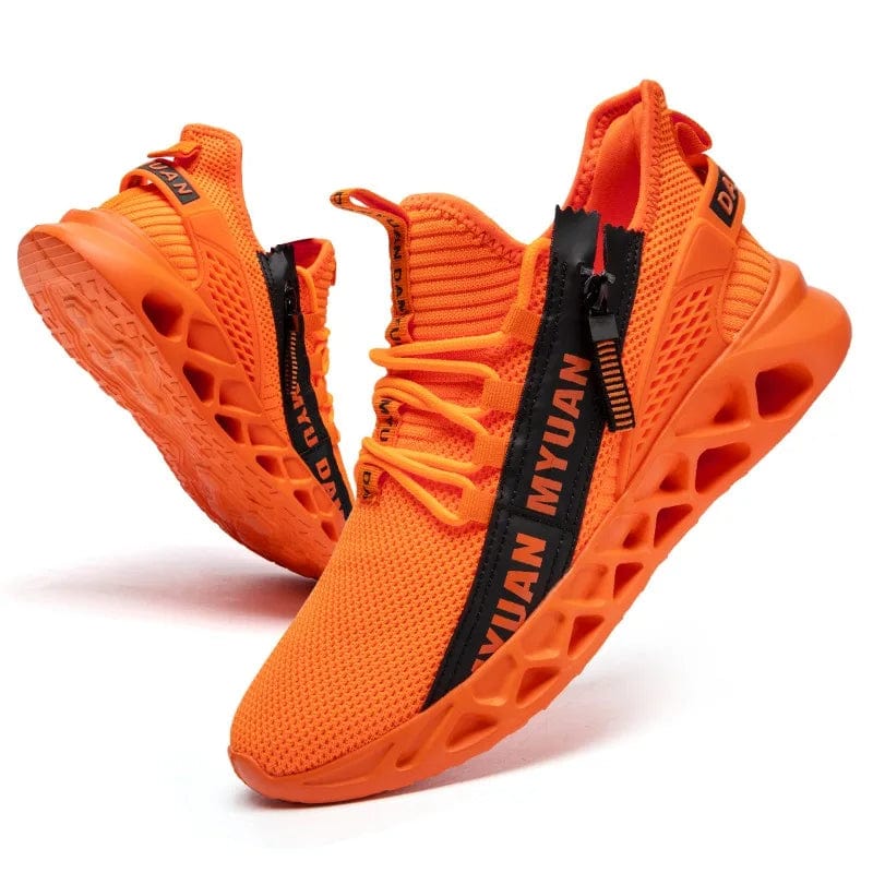 SHOWLU FASHION STORE Orange / 44 Fujeak Breathable Running Shoes for Men Mesh Summer Lace-Up Outdoor Platform Walking Sports Sneakers Zapatillas De Deporte