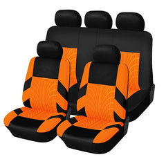 Showlu Fashion Store Orange-Full set ATZQOU Embroidery Car Seat Covers Set Polyester Universal Fit Most Cars Truck SUV Van Front Rear Protector