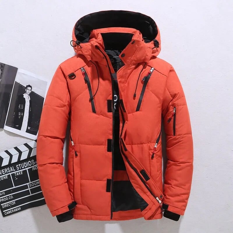 Showlu Fashion Store Orange / M Casual Winter Warm Snow Jackets Men's Clothing White Duck Down Jacket Parkas Man Thicken Coats Male -20 Degree Windbreaker Park