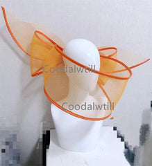  Showlu Fashion Store Orange New Black Fascinator Wedding Pillbox Hat Women Elegant Fascinator Hats Hair Clip Church Ladies Party Headpiece Fashion Headwear