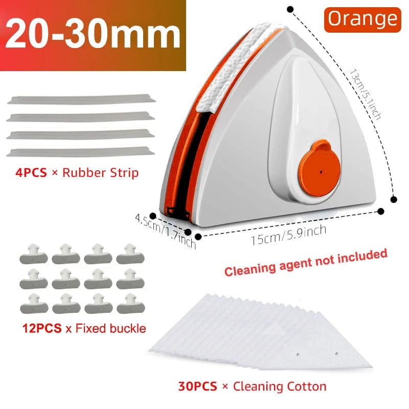 SHOWLU FASHION STORE orange with cotton Magnetic Window Cleaner Brush Double-Side Automatic Water Discharge Wiper Glass Window Brush Cleaning Household Tools Cleaning