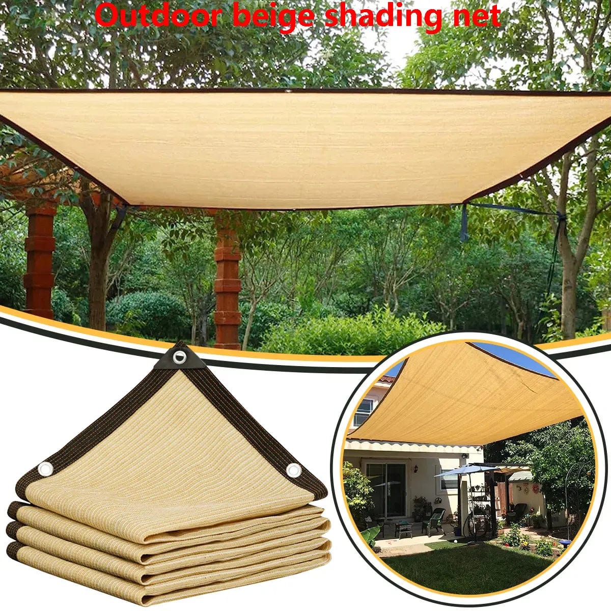  Showlu Fashion Store Outdoor garden sunshade net, terrace sunshade, camping sunshade net, UV protection, HDPE sunscreen fabric, sunshade