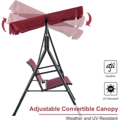  Showlu Fashion Store Outdoor Patio Canopy Swing Chair 3-Person Steel Frame  Seats Swing Glider, Patio Swings