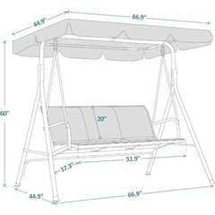  Showlu Fashion Store Outdoor Patio Canopy Swing Chair 3-Person Steel Frame  Seats Swing Glider, Patio Swings