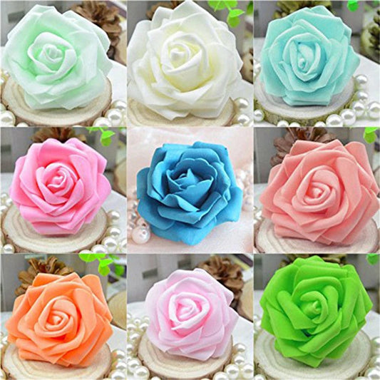  Showlu Fashion Store Pack of 50 Artificial Bionic Flowers PE Foam Simulation Roses Fake Flower Decorations Wedding Party Engagement Presents 6-7cm