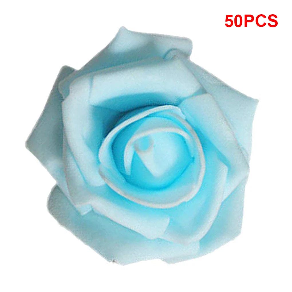  Showlu Fashion Store Pack of 50 Artificial Bionic Flowers PE Foam Simulation Roses Fake Flower Decorations Wedding Party Engagement Presents 6-7cm