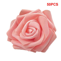  Showlu Fashion Store Pack of 50 Artificial Bionic Flowers PE Foam Simulation Roses Fake Flower Decorations Wedding Party Engagement Presents 6-7cm