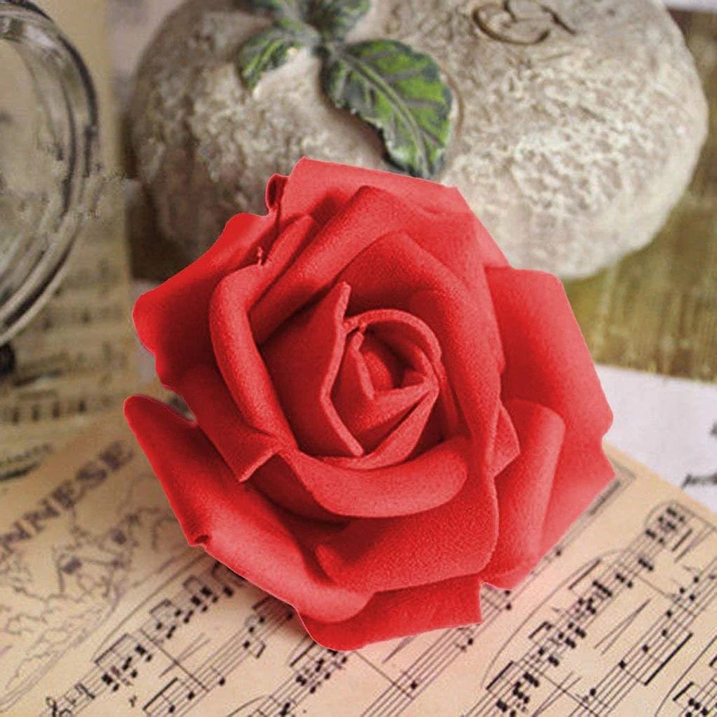  Showlu Fashion Store Pack of 50 Artificial Bionic Flowers PE Foam Simulation Roses Fake Flower Decorations Wedding Party Engagement Presents 6-7cm