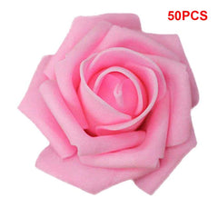  Showlu Fashion Store Pack of 50 Artificial Bionic Flowers PE Foam Simulation Roses Fake Flower Decorations Wedding Party Engagement Presents 6-7cm