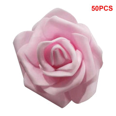  Showlu Fashion Store Pack of 50 Artificial Bionic Flowers PE Foam Simulation Roses Fake Flower Decorations Wedding Party Engagement Presents 6-7cm