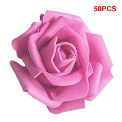  Showlu Fashion Store Pack of 50 Artificial Bionic Flowers PE Foam Simulation Roses Fake Flower Decorations Wedding Party Engagement Presents 6-7cm