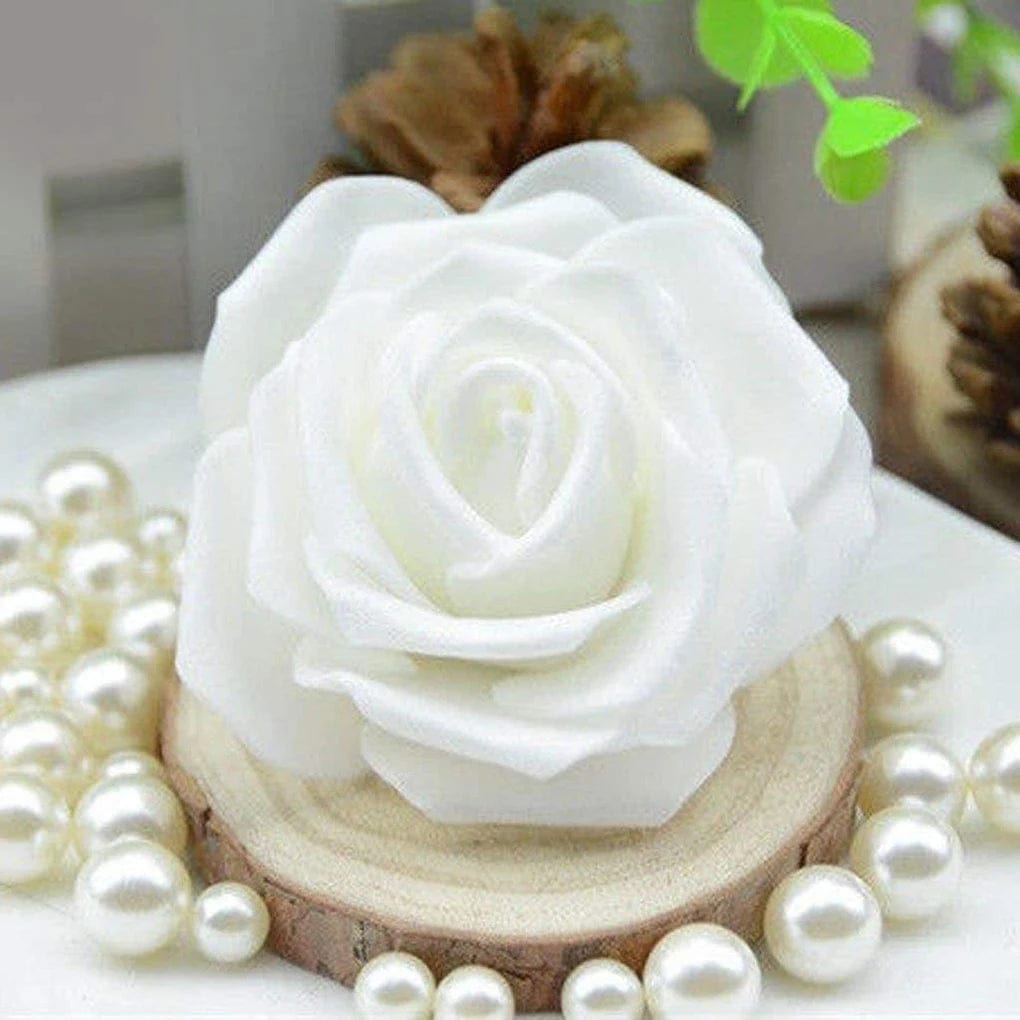  Showlu Fashion Store Pack of 50 Artificial Bionic Flowers PE Foam Simulation Roses Fake Flower Decorations Wedding Party Engagement Presents 6-7cm