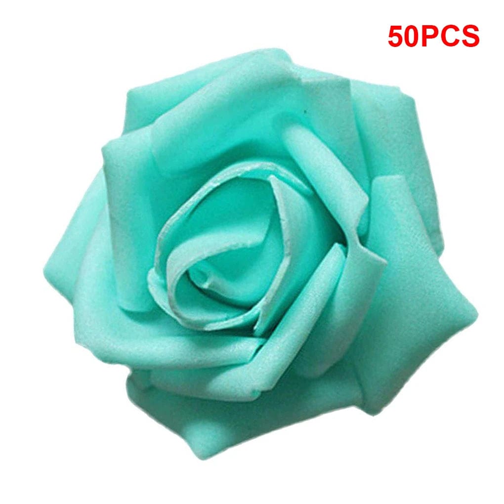  Showlu Fashion Store Pack of 50 Artificial Bionic Flowers PE Foam Simulation Roses Fake Flower Decorations Wedding Party Engagement Presents 6-7cm