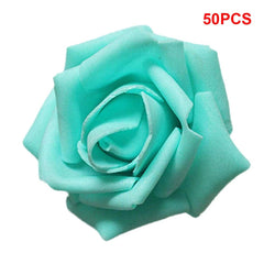  Showlu Fashion Store Pack of 50 Artificial Bionic Flowers PE Foam Simulation Roses Fake Flower Decorations Wedding Party Engagement Presents 6-7cm