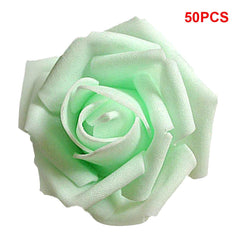  Showlu Fashion Store Pack of 50 Artificial Bionic Flowers PE Foam Simulation Roses Fake Flower Decorations Wedding Party Engagement Presents 6-7cm