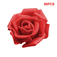  Showlu Fashion Store Pack of 50 Artificial Bionic Flowers PE Foam Simulation Roses Fake Flower Decorations Wedding Party Engagement Presents 6-7cm