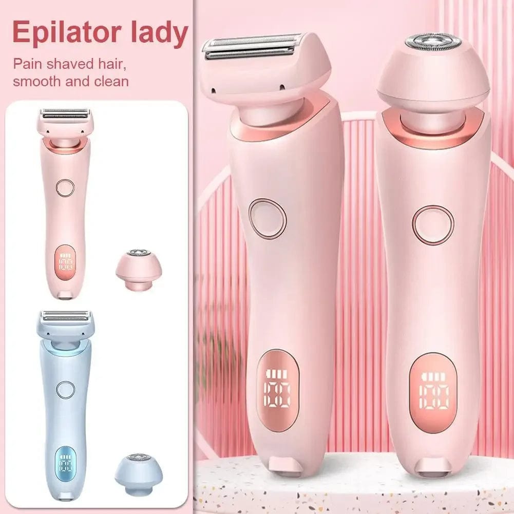 SHOWLU FASHION STORE Painless Hair Removal At Home, 2 In 1 Electric Shaver Razors For Women, Bikini Trimmer For Pubic Hair, Wet & Dry Electric Shaver