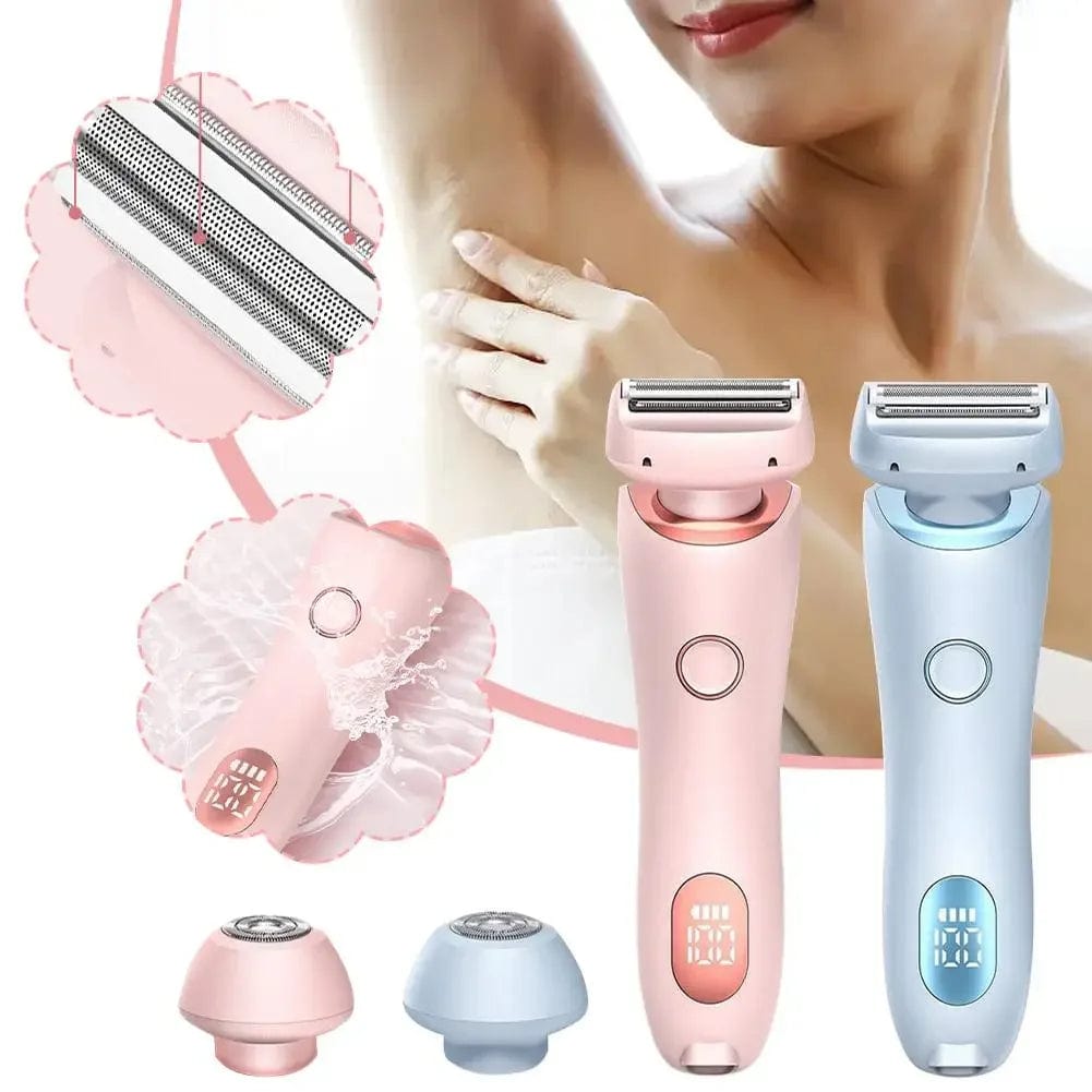 SHOWLU FASHION STORE Painless Hair Removal At Home, 2 In 1 Electric Shaver Razors For Women, Bikini Trimmer For Pubic Hair, Wet & Dry Electric Shaver