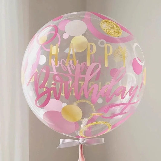  Showlu Fashion Store Panparty Birthday Bounce Ball Printed Ball Font Cartoon Transparent Ball Party Balloon Birthday Party Hundred Days Young Adult Heart