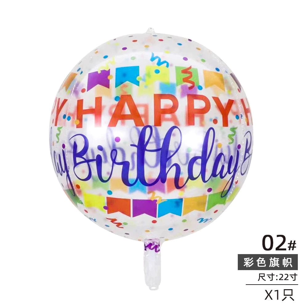  Showlu Fashion Store Panparty Birthday Bounce Ball Printed Ball Font Cartoon Transparent Ball Party Balloon Birthday Party Hundred Days Young Adult Heart