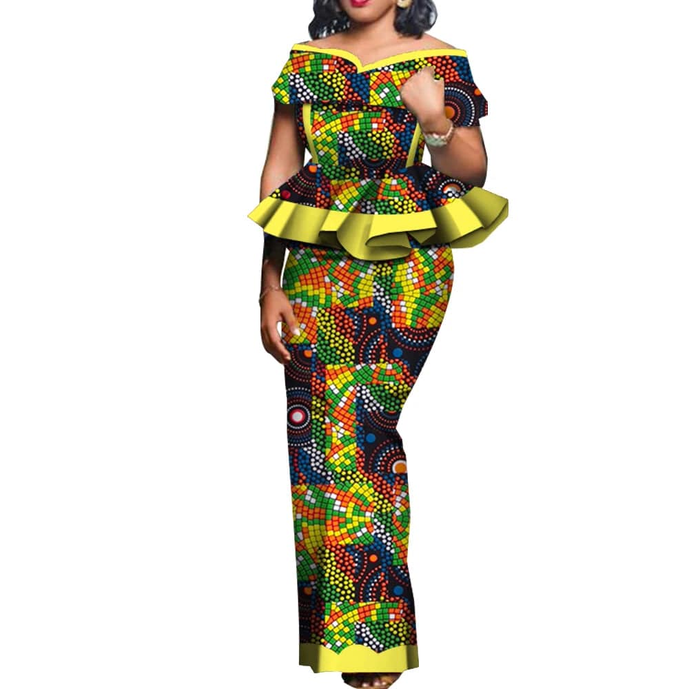 SHOWLU FASHION STORE Party African Dress Women Skirt Sets Traditional  2 Pieces Suits Custom Made Dashiki Tops and Skirts Plus Size Clothing WY5104