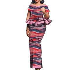 SHOWLU FASHION STORE Party African Dress Women Skirt Sets Traditional  2 Pieces Suits Custom Made Dashiki Tops and Skirts Plus Size Clothing WY5104