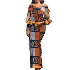 SHOWLU FASHION STORE Party African Dress Women Skirt Sets Traditional  2 Pieces Suits Custom Made Dashiki Tops and Skirts Plus Size Clothing WY5104