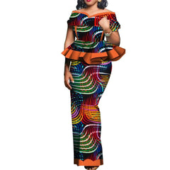 SHOWLU FASHION STORE Party African Dress Women Skirt Sets Traditional  2 Pieces Suits Custom Made Dashiki Tops and Skirts Plus Size Clothing WY5104