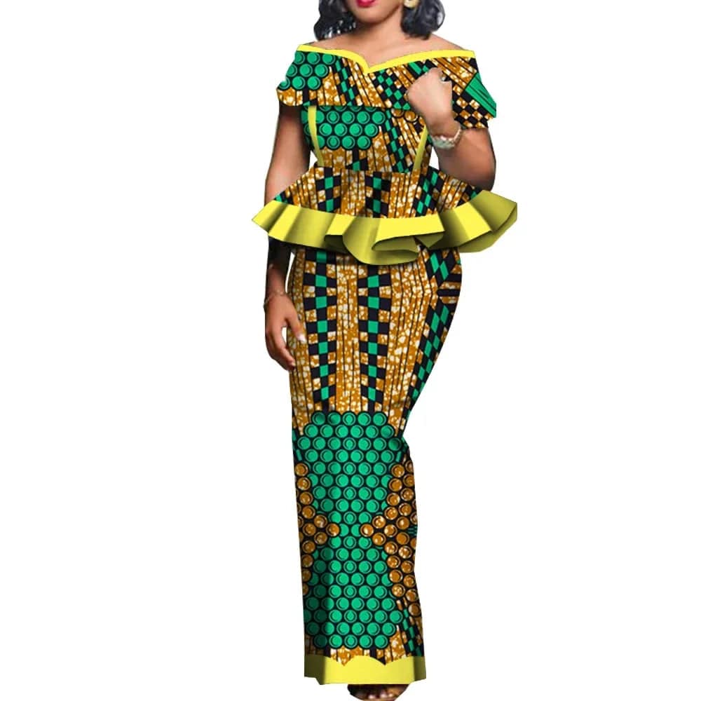 SHOWLU FASHION STORE Party African Dress Women Skirt Sets Traditional  2 Pieces Suits Custom Made Dashiki Tops and Skirts Plus Size Clothing WY5104