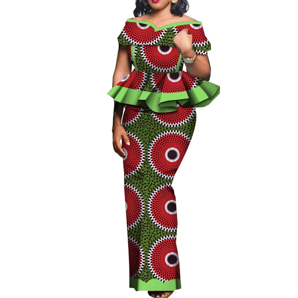 SHOWLU FASHION STORE Party African Dress Women Skirt Sets Traditional  2 Pieces Suits Custom Made Dashiki Tops and Skirts Plus Size Clothing WY5104