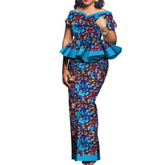 SHOWLU FASHION STORE Party African Dress Women Skirt Sets Traditional  2 Pieces Suits Custom Made Dashiki Tops and Skirts Plus Size Clothing WY5104