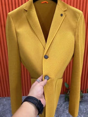 SHOWLU FASHION STORE Party Dress Jackets Men's Suit Business Coat Yellow Male Blazer Vintage Summer Fashion 2024 Elegant Classic Fashionable Menswear