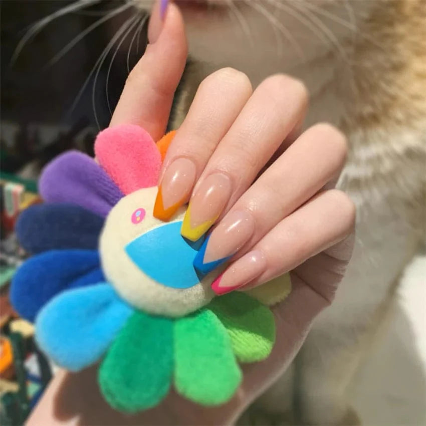 Showlu Pink Matte French Press on Nails and 24-piece leopard coffin acrylic false nails set, featuring square and coffin shapes.