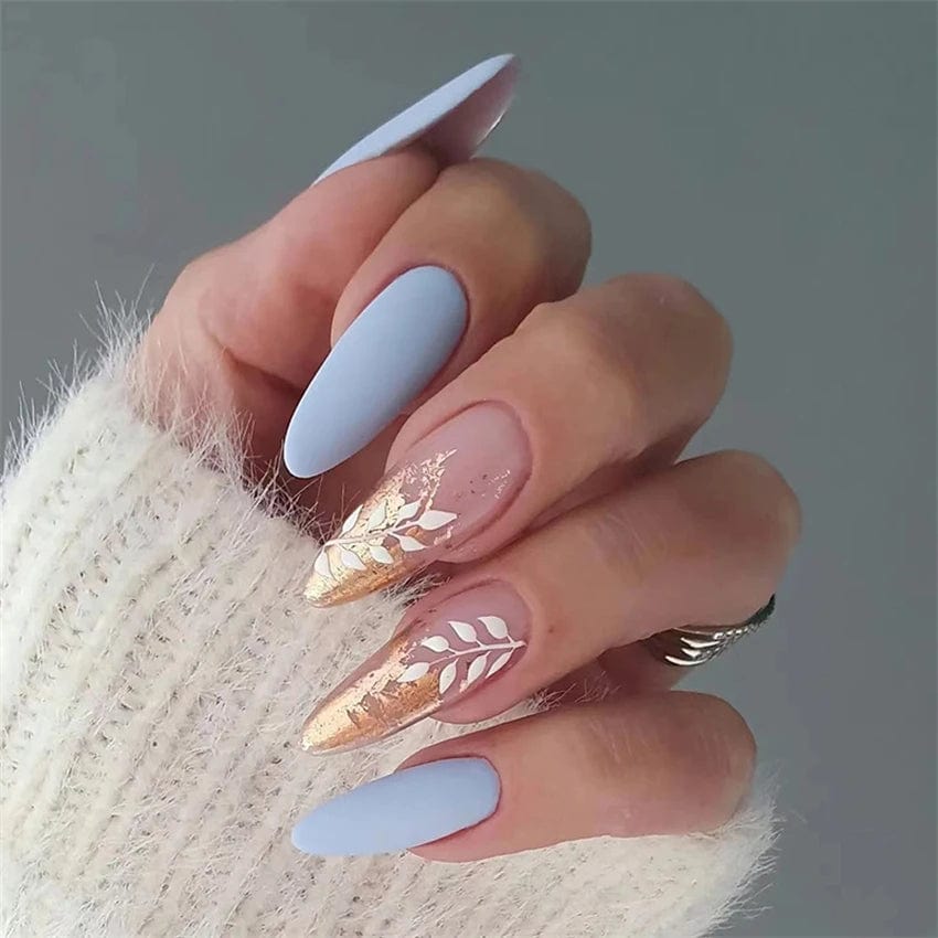 Showlu Pink Matte French Press on Nails with Leopard Art, 24-piece coffin acrylic false nail set, square head, stylish and trendy.