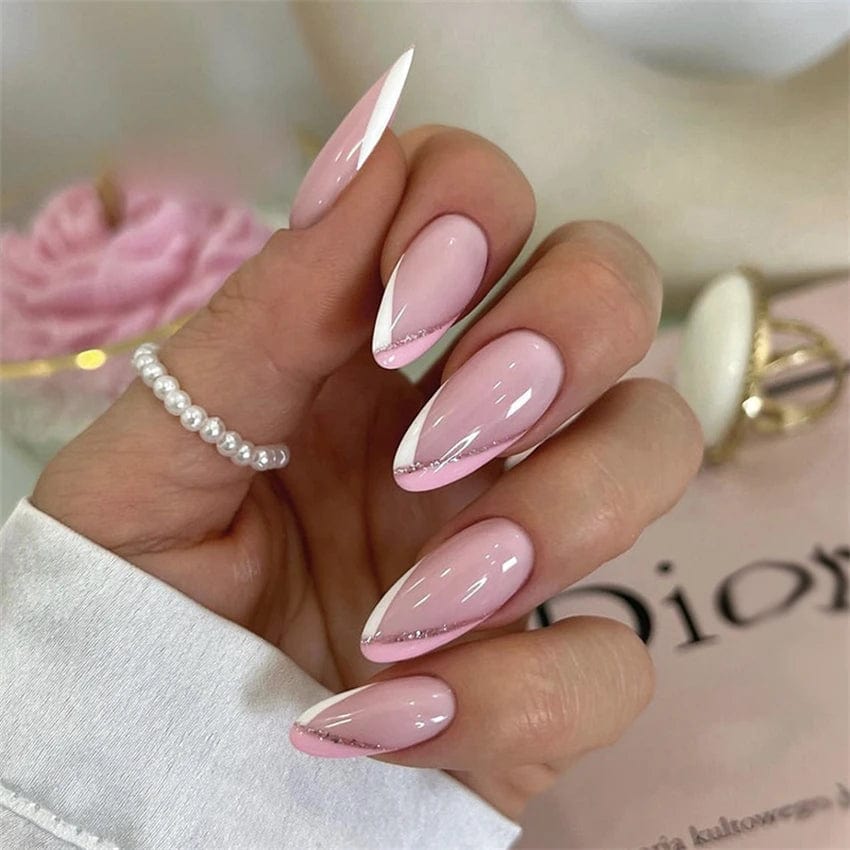 Showlu Pink Matte French Press on Nails with 24-piece leopard coffin acrylic false nails, square head, stylish and artificial.