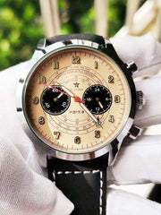  Showlu Fashion Store Pilot 1963 Watch-E Pilot 1963 Watch Multifunctional Luminous Quartz Flight Aviation Men 1901 Chronometer Unique Retro Tough Guy Military Wistwatch