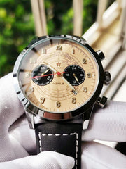  Showlu Fashion Store Pilot 1963 Watch Multifunctional Luminous Quartz Flight Aviation Men 1901 Chronometer Unique Retro Tough Guy Military Wistwatch