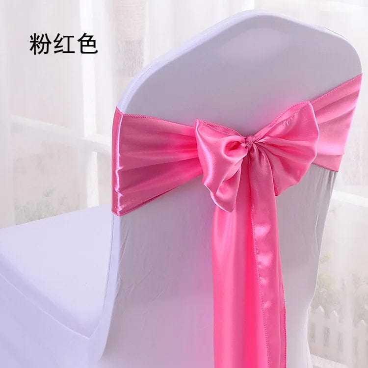 SHOWLU FASHION STORE Pink / 10 pcs 10/100pcs Satin Chair Bow Sashes Wedding Chair Knots Ribbon Butterfly Ties For Party Event Hotel Banquet Home Decoration