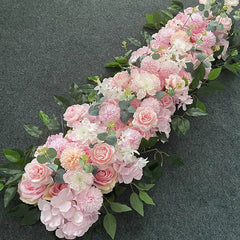 Showlu Fashion Store Pink / 100 30cm 1M Artificial Wedding Flower Row Long Layout Wedding Home Decoration Scene Artificial Flower Road Lead Flower Row Arch Decor