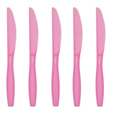 Showlu Fashion Store pink 10pc knifves Barbie Pink Girl Princess Cake Topper Table Decorations Rose Diamond Birthday Party Supplies Paper Cups Plates Balloon Baby