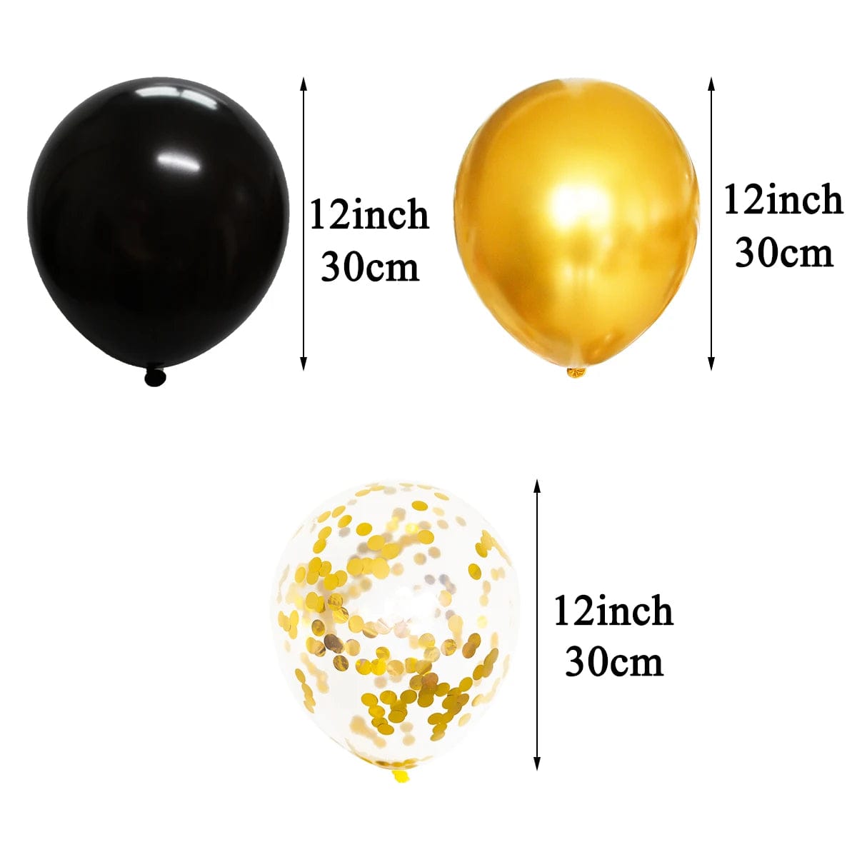 Showlu Fashion Store Pink / 12inch 40pcs 12inch Gold Black Mixed Confetti Latex Balloons Boy Girl Birthday Adult Woman Man Party Decorations Graduation New Year