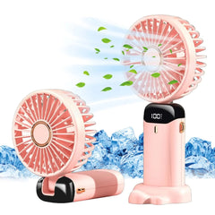  Showlu Fashion Store Pink 2000mAH Electric Fan Portable Air Conditioner Mini Cooler Rechargeable Neck Fans for Home Free Shipping Hand Usb Conditioning Blades