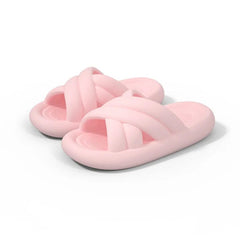  Showlu Fashion Store Pink / 36-37(fit 35-36) Women Thick Platform Cloud Slippers Summer Leisure Men Ladies Indoor Bathroom Anti-slip Shoes Beach Eva Soft Sole Slide Sandals