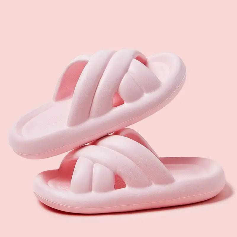  Showlu Fashion Store Pink / 38-39(fit37-38) High Quality Couple Soft Sole Platform Slippers For Women Summer Bathroom Beach Slides Men Ultra-Light Slipper Outdoor Sandals