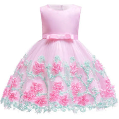 Showlu Fashion Store Pink / 3T Baby Kids Tutu Birthday Princess Party Dress for Girls Infant Lace Children Elegant Dress Clothing for Girl Baby Girls Clothes