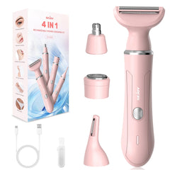 SHOWLU FASHION STORE Pink 4 in 1 Electric Hair Removal Cutting Machine for Women haver Lady Shaver Body Hair Trimmer for Armpit Bikini Arm Leg Face