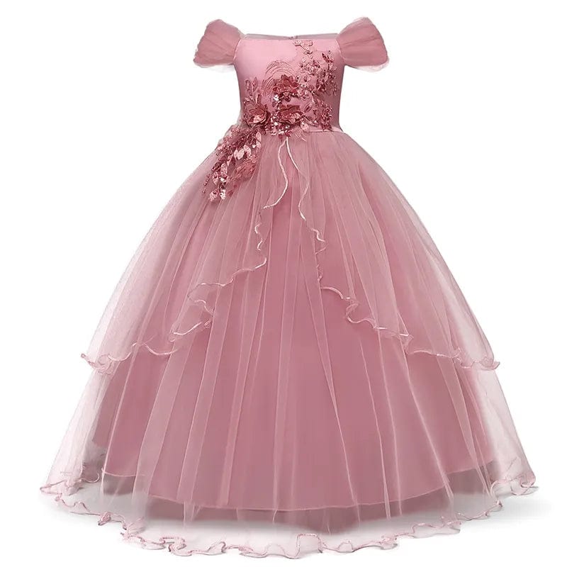  Showlu Fashion Store Pink / 6 Summer Kids Dresses For Girls Wedding Dress Elegant Toddler Girls Princess Dress Children Evening Party Dresses vestido infantil